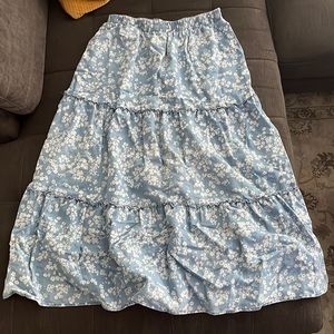 Robert Louis light blue floral long skirt